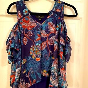 Worn once. Sheer cold shoulder top!